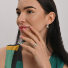 Срібні сережки з золотими пластинами