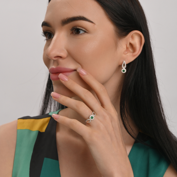 Срібні сережки з золотими пластинами