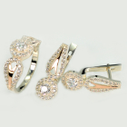 Серебряный набор с золотыми пластинами