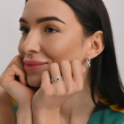 Срібний набір з золотими пластинами