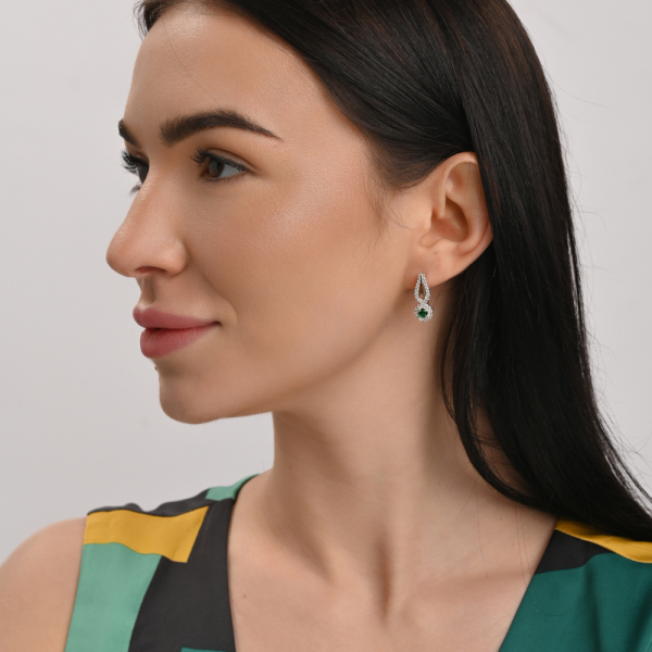 Срібні сережки з золотими пластинами