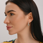 Срібні сережки з золотими пластинами