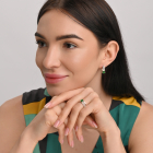 Срібні сережки з золотими вставками