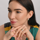 Срібна каблучка з золотими вставками