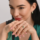 Срібна каблучка з золотими вставками