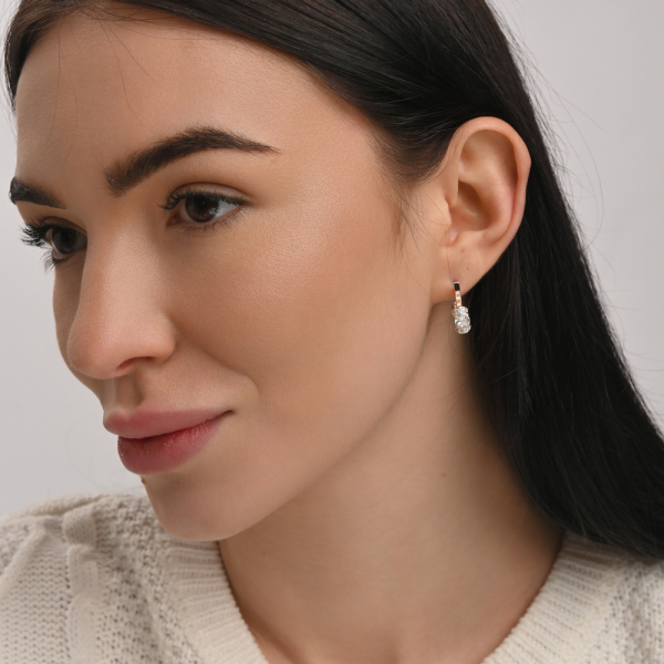 Срібні сережки з золотом