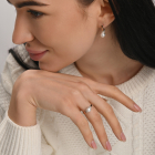 Срібна каблучка з золотими пластинами