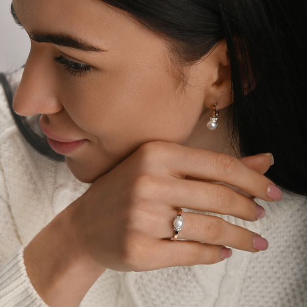 Срібна каблучка з золотими пластинами