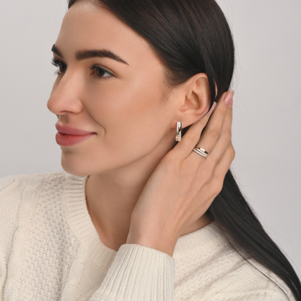 Срібні сережки з золотими накладками