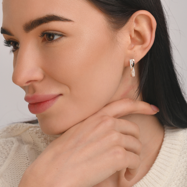 Срібні сережки з золотими накладками