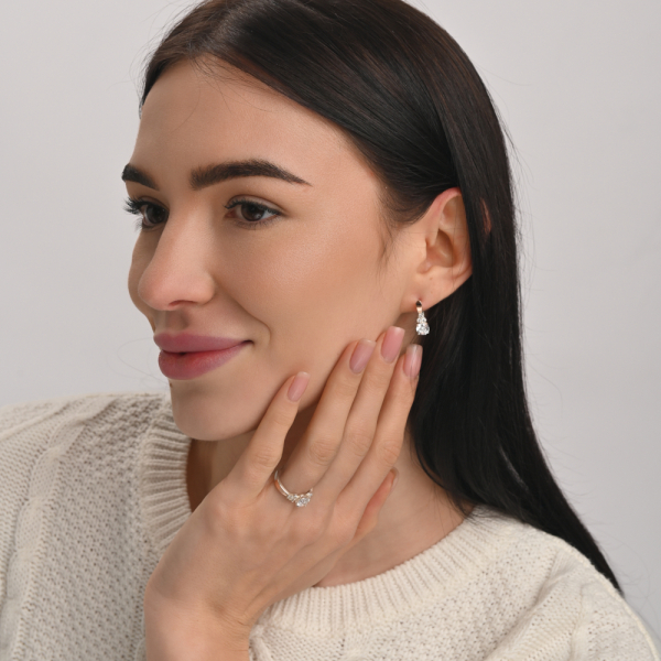 Срібні сережки з золотом