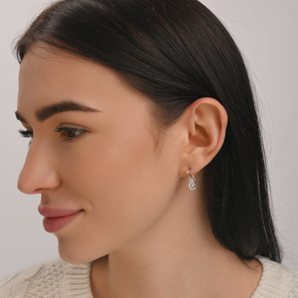 Срібні сережки з золотом