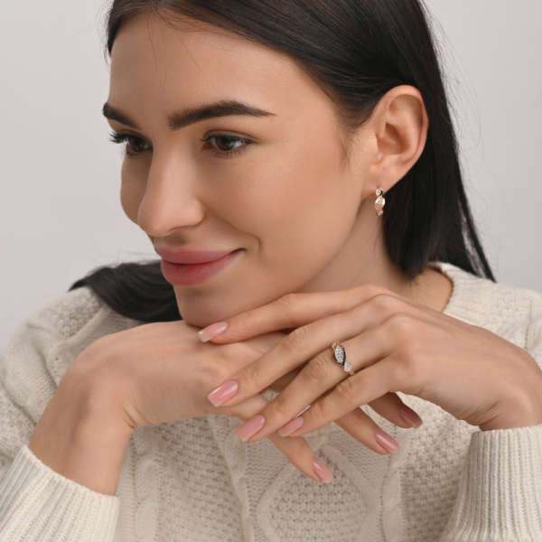 Срібне кільце з золотими пластинами