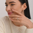 Срібне кільце з золотими пластинами