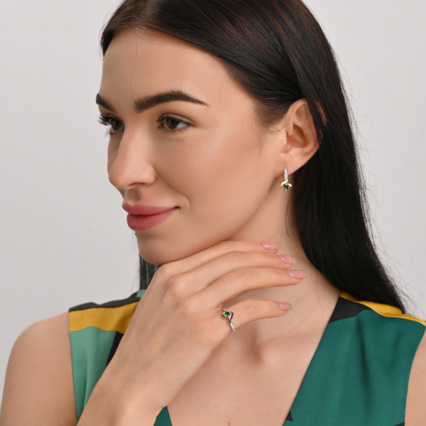 Срібний гарнітур з золотими вставками