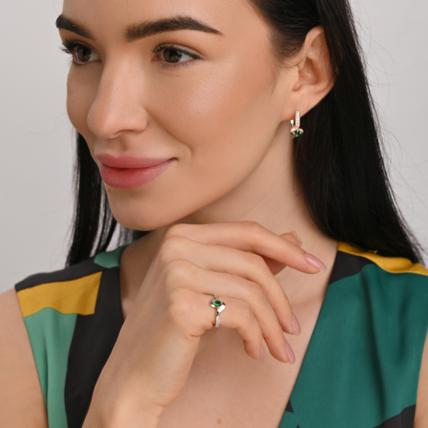 Срібний гарнітур з золотими вставками