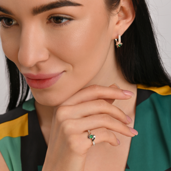 Срібний гарнітур з золотими вставками