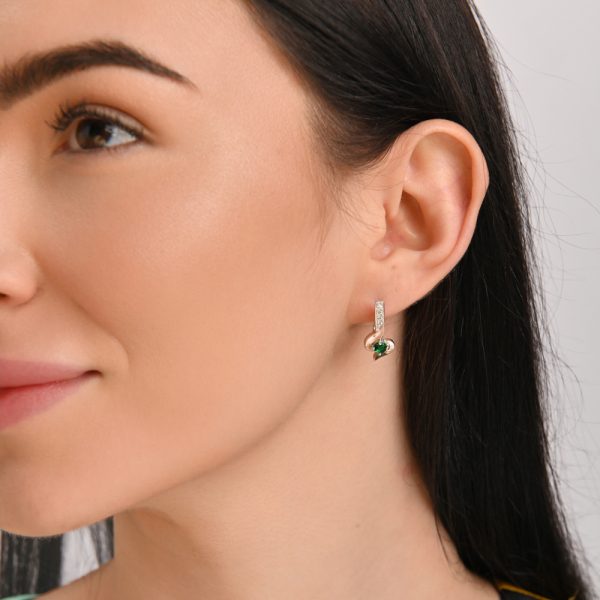 Срібні сережки з золотими вставками