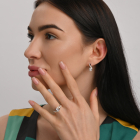 Срібний комплект прикрас( Браслет, сережки та каблучка)