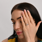 Срібний комплект прикрас( Браслет, сережки та каблучка)