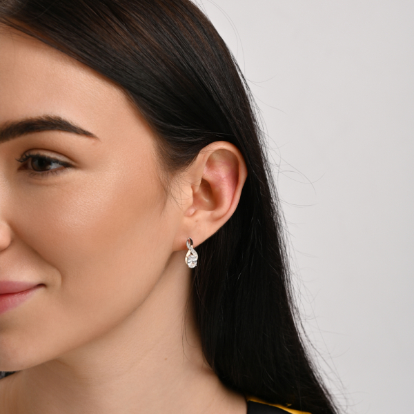 Срібні сережки з золотими вставками