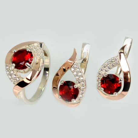 Срібний гарнітур з золотими накладками