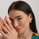 Срібні сережки з золотими накладками