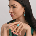 Срібна каблучка з кабашоном