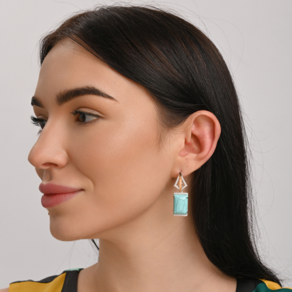 Срібні сережки з кабашонами