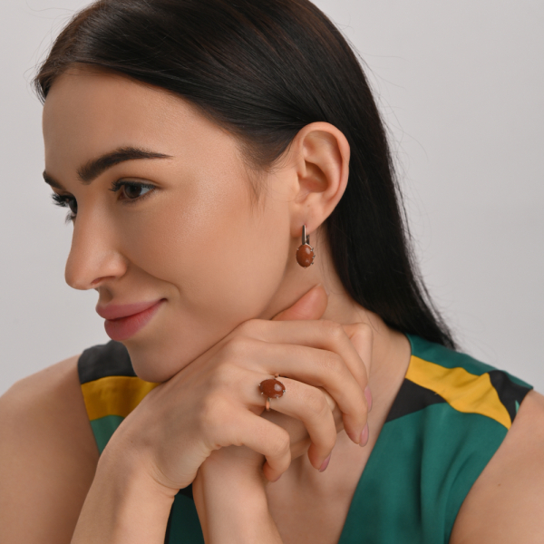 Срібний комплект з золотими пластинами