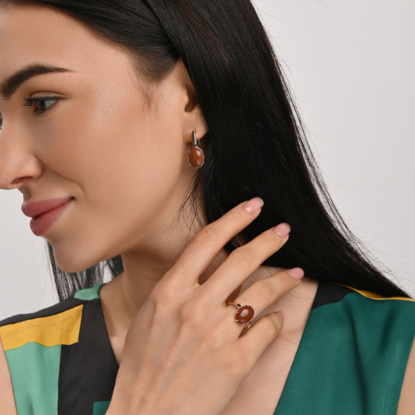 Срібна каблучка з золотими пластинами