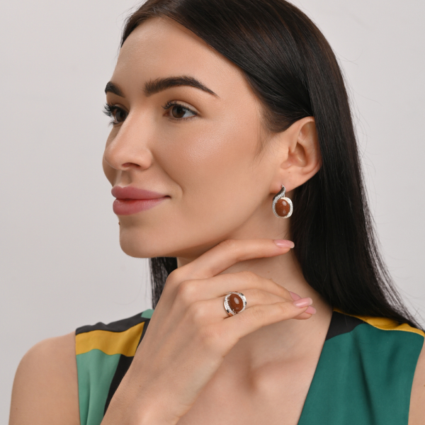 Срібний гарнітур з золотими пластинами