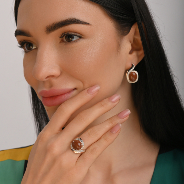 Срібний гарнітур з золотими пластинами