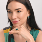 Срібний набір з золотими пластинами