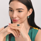 Срібний набір з золотими пластинами