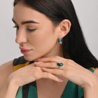 Сережки із срібла з золотом