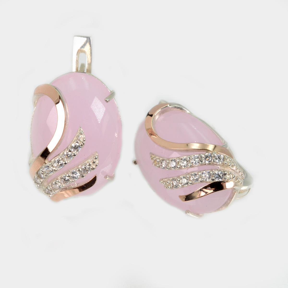 Сережки із срібла з золотом