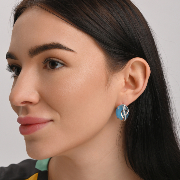 Срібні сережки з золотими накладками