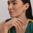 Срібні сережки з золотими вставками