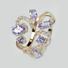 Срібна каблучка з золотими вставками