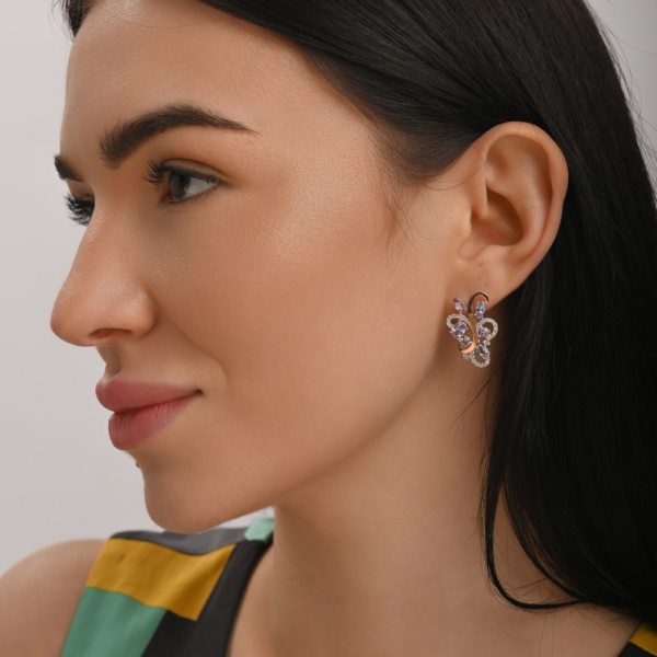 Срібні сережки з золотими вставками