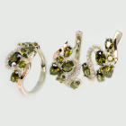 Срібний набір з золотими пластинами