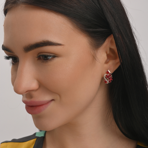 Срібний набір з золотими пластинами