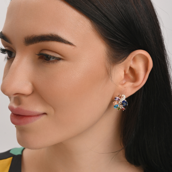 Срібні сережки з золотими накладками