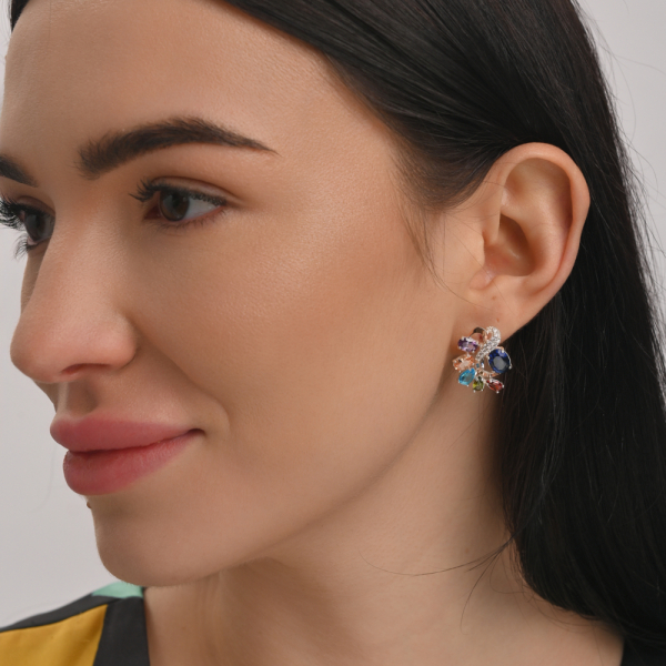 Срібні сережки з золотими накладками