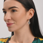 Срібні сережки з золотими вставками