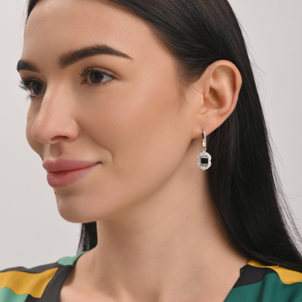 Срібні сережки з золотими вставками