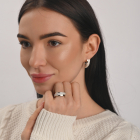 Срібний набір з золотими пластинами