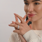 Срібний набір з золотими пластинами