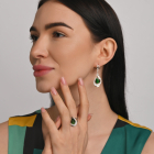 Срібний набір з золотими пластинами